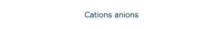 Cations anions
