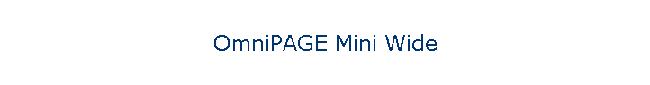 OmniPAGE Mini Wide